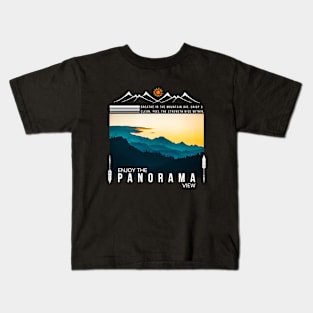 Scenic Altitude View: Where Mountains Whisper and Panoramas Roar! Kids T-Shirt